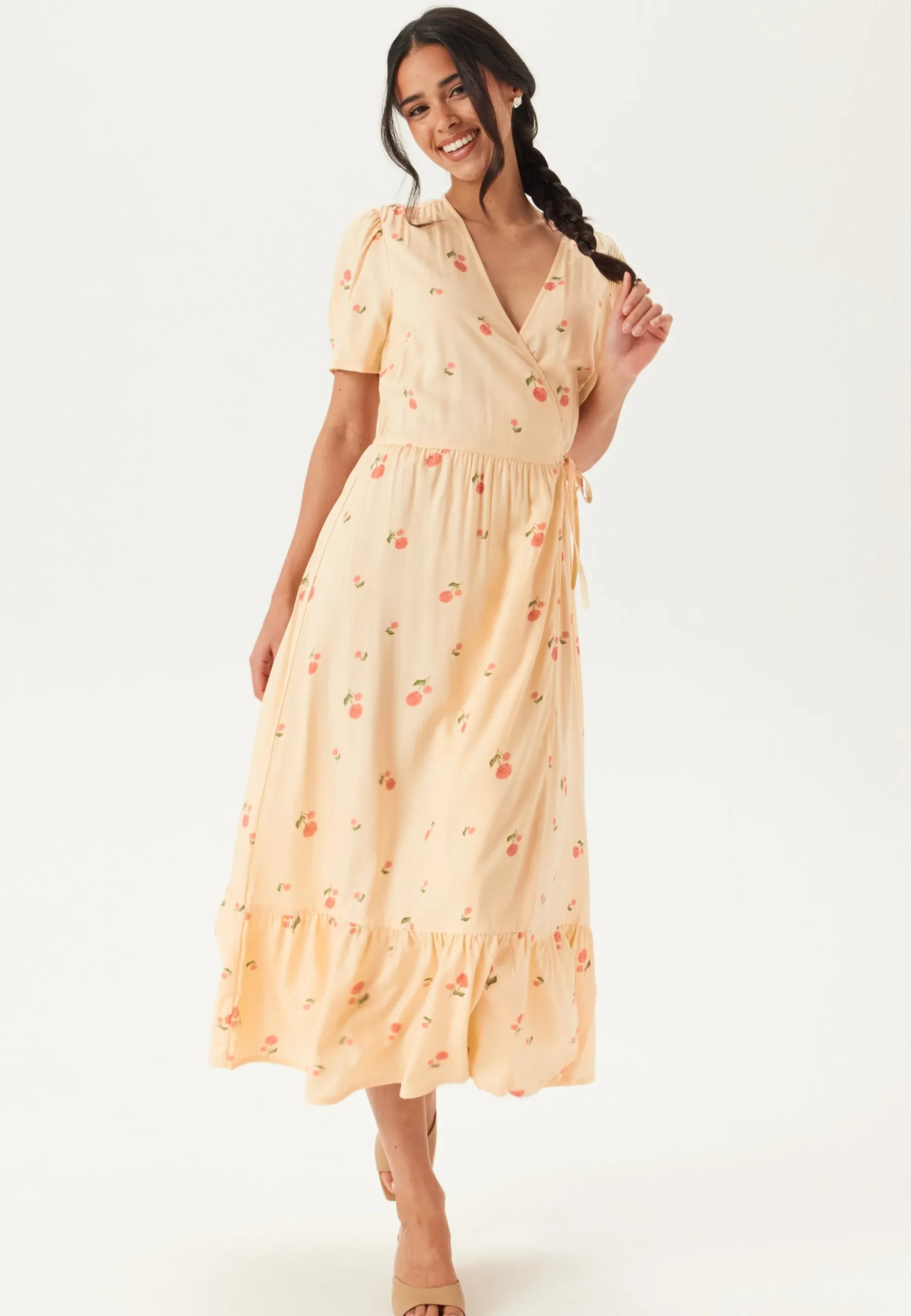 Flounce Viscose Wrap Dress