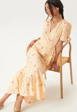 Flounce Viscose Wrap Dress