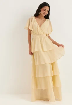 Flutter Chiffon Tiered Maxi Dress