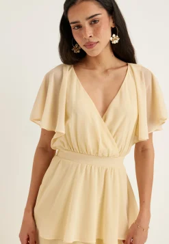 Flutter Chiffon Tiered Maxi Dress