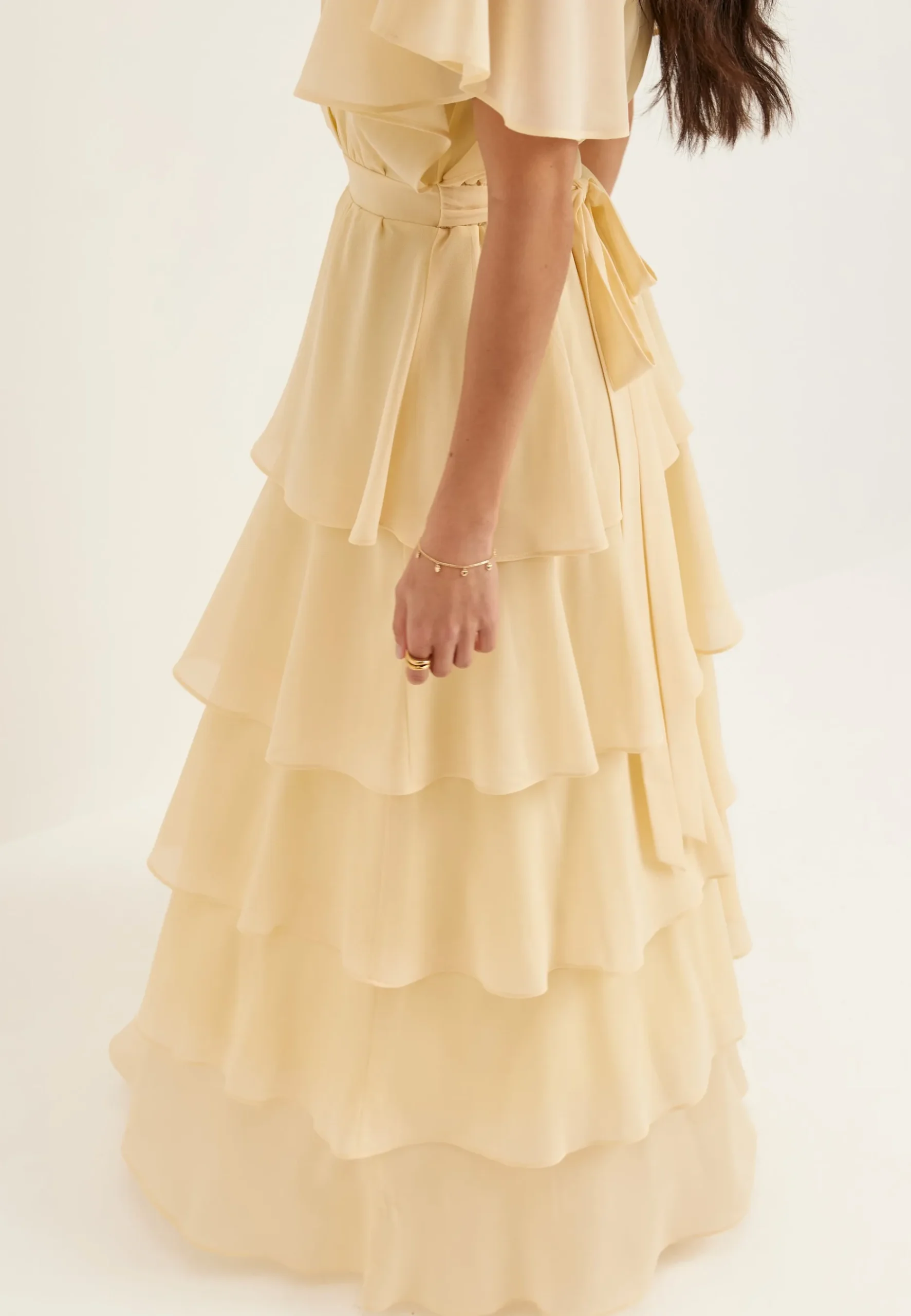 Flutter Chiffon Tiered Maxi Dress