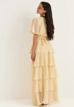 Flutter Chiffon Tiered Maxi Dress