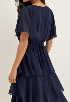 Flutter Chiffon Tiered Maxi Dress
