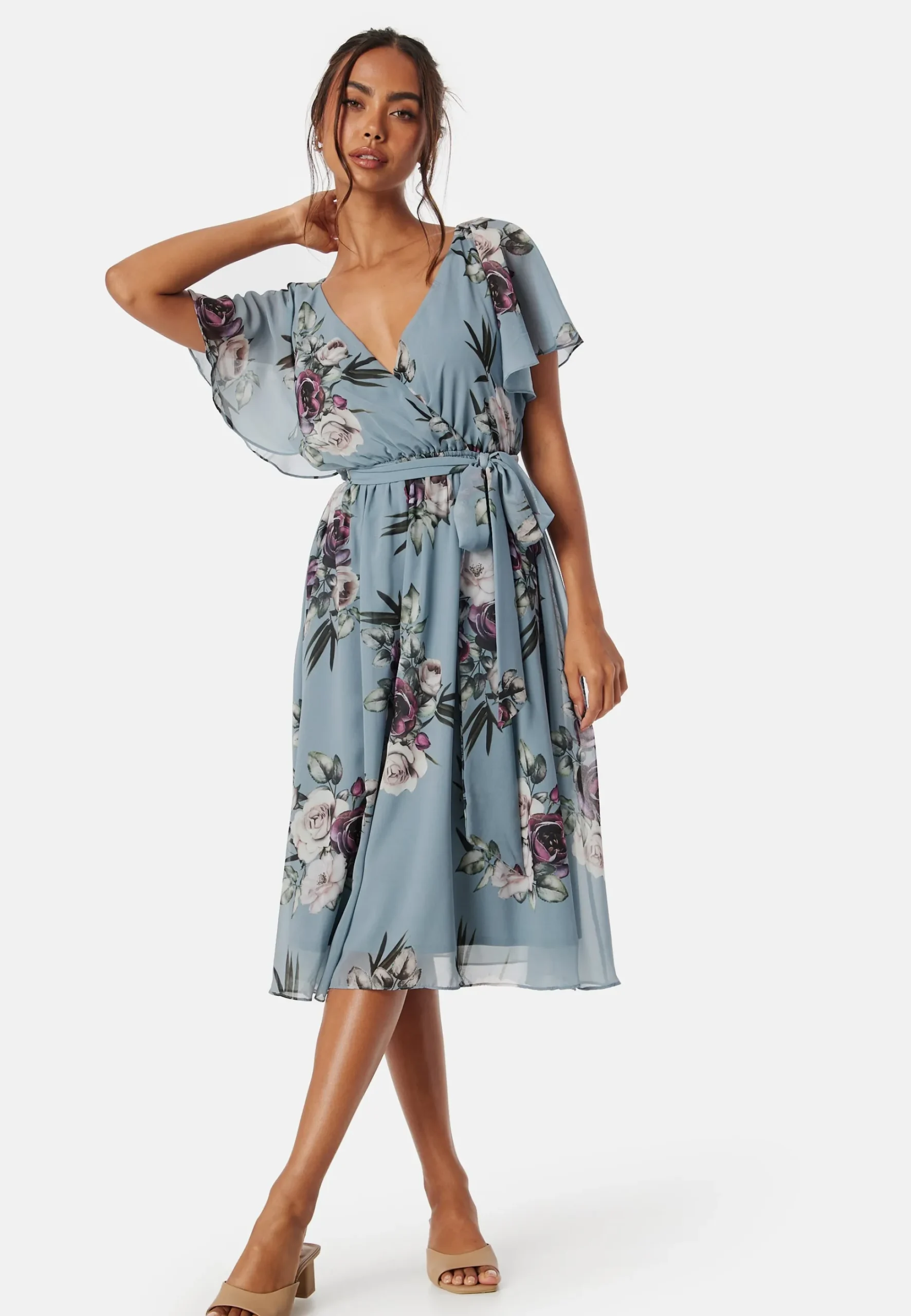 Flutter Floral Midi Dress