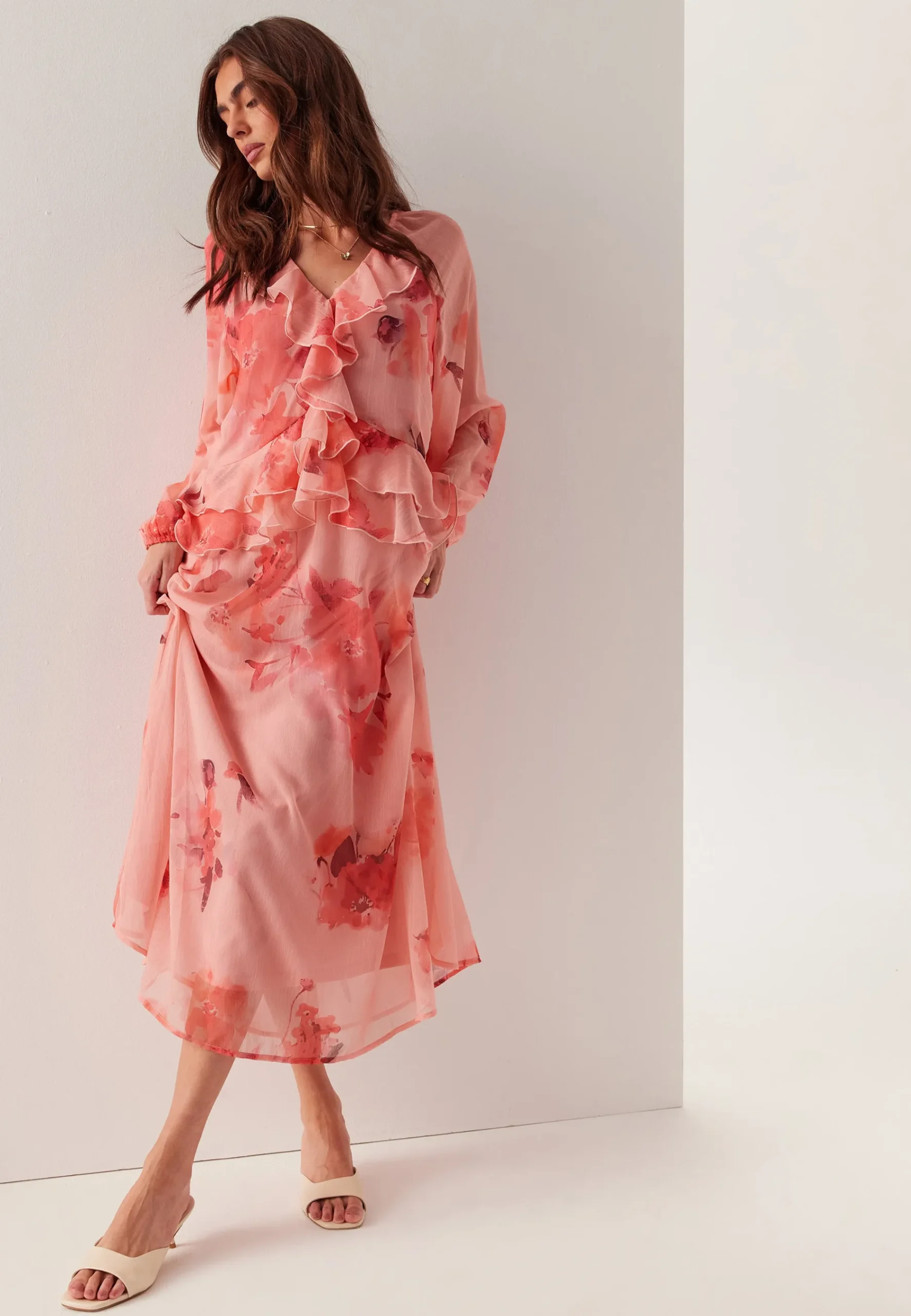 Frill Chiffon Dress
