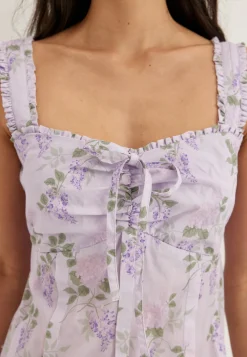 Frill Detail Cotton Midi Dress