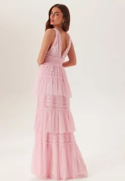 Frill Dotted Tulle Gown