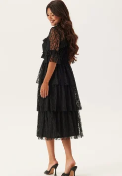 Frill Lace Midi Dress