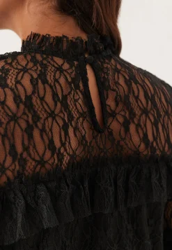 Frill Lace Midi Dress