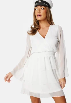 Frill L/S Chiffon Dress