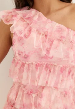 Frill Mesh Maxi Dress