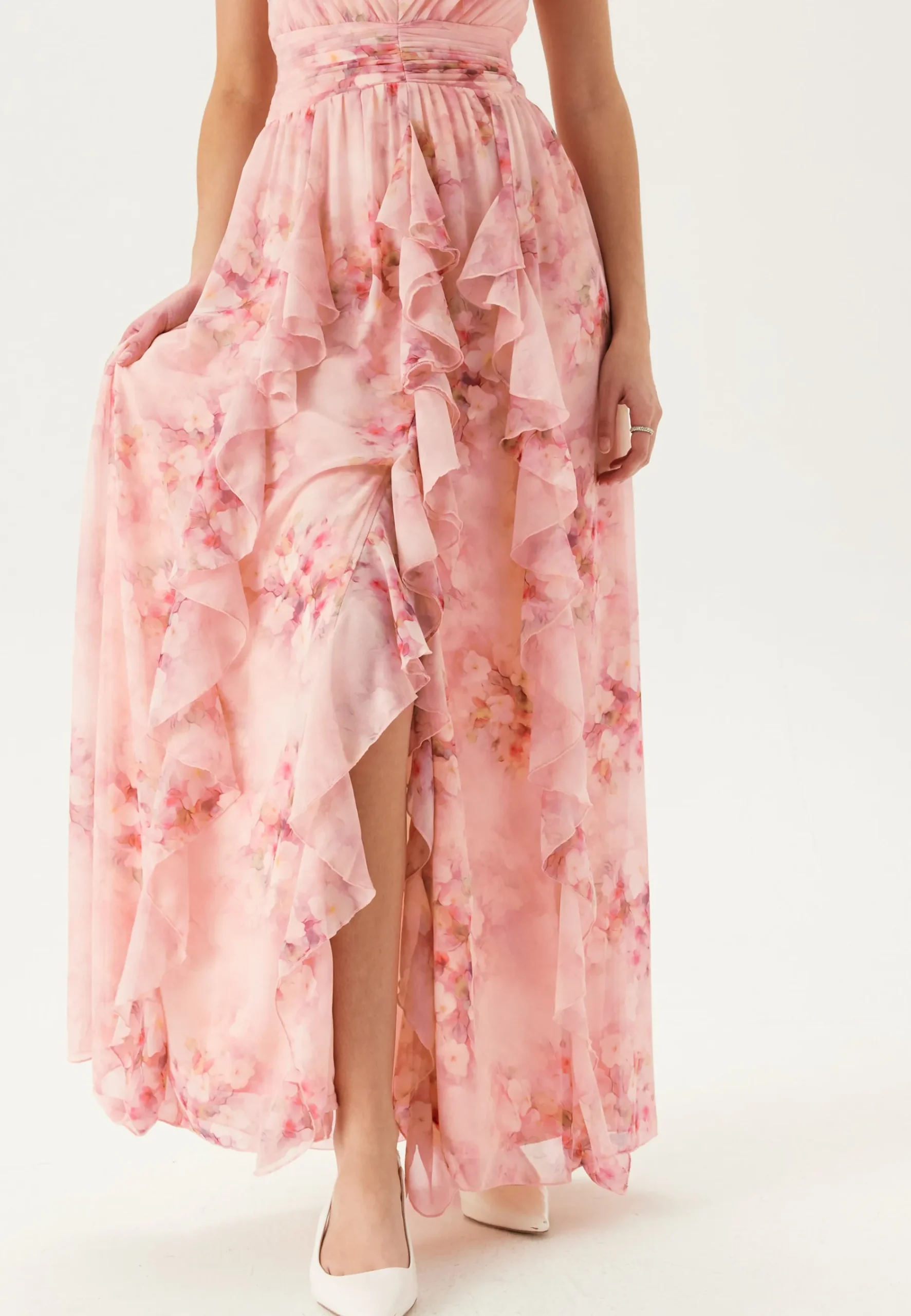Frill Ruffle Chiffon Gown