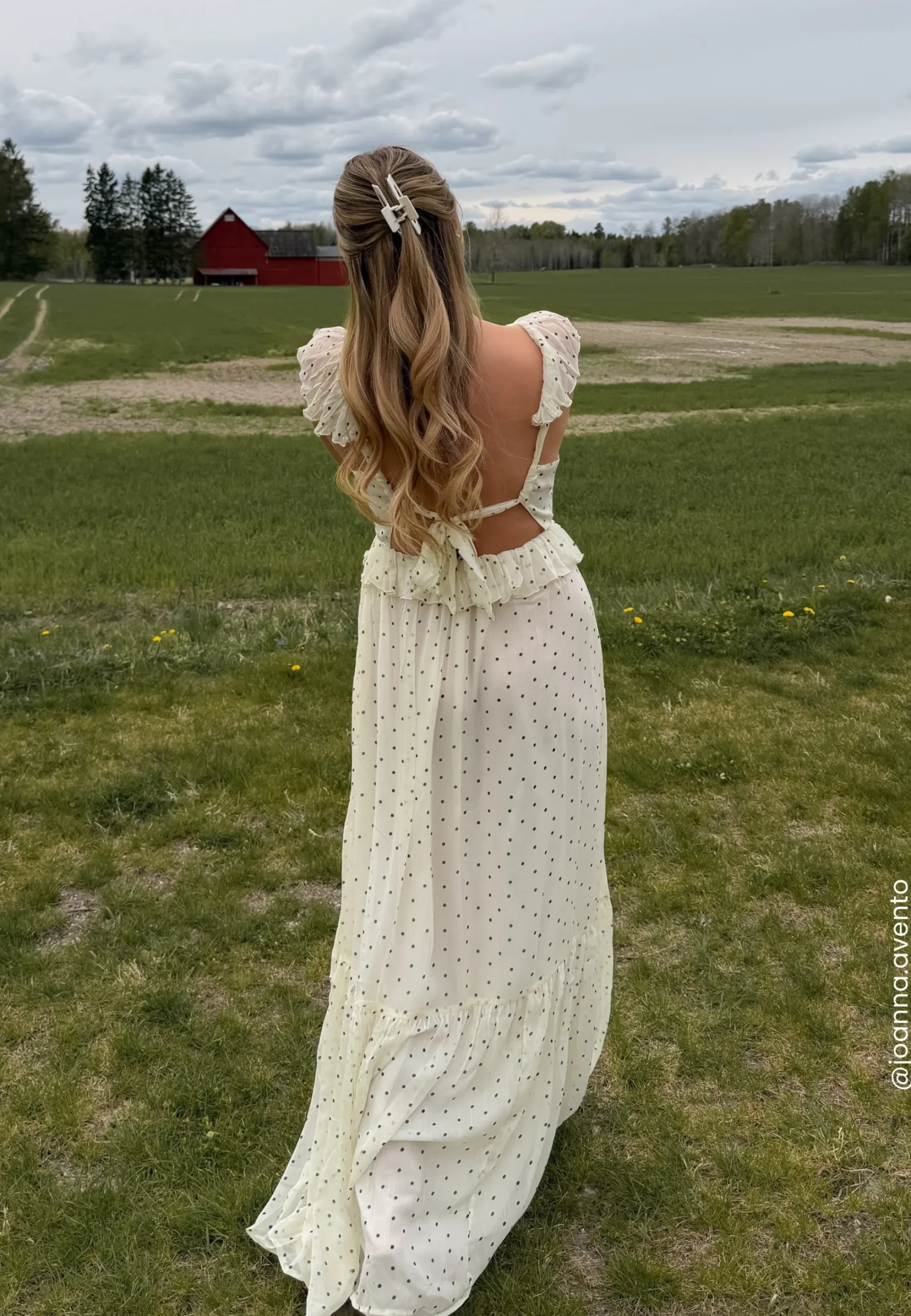 Frill Tie Back Chiffon Maxi Dress