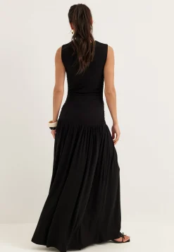 Gathered Side Maxi Dress
