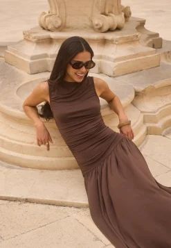 Gathered Side Maxi Dress