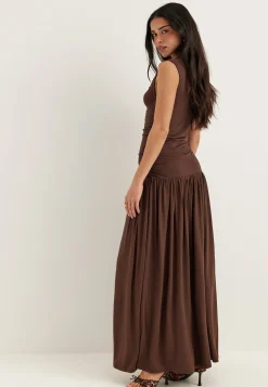 Gathered Side Maxi Dress