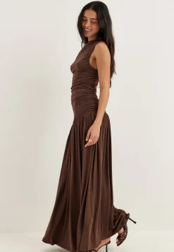 Gathered Side Maxi Dress