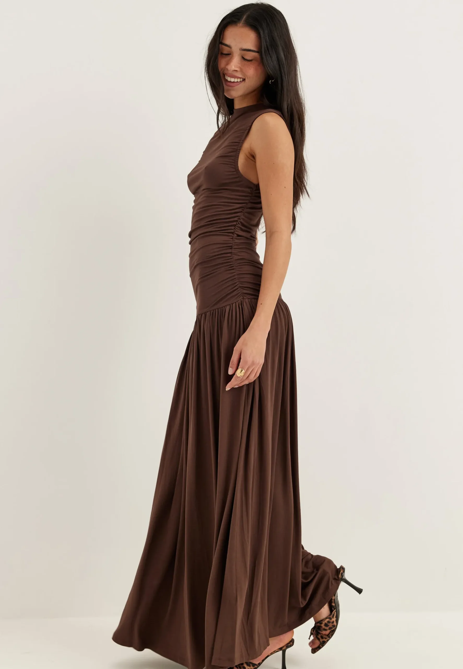 Gathered Side Maxi Dress