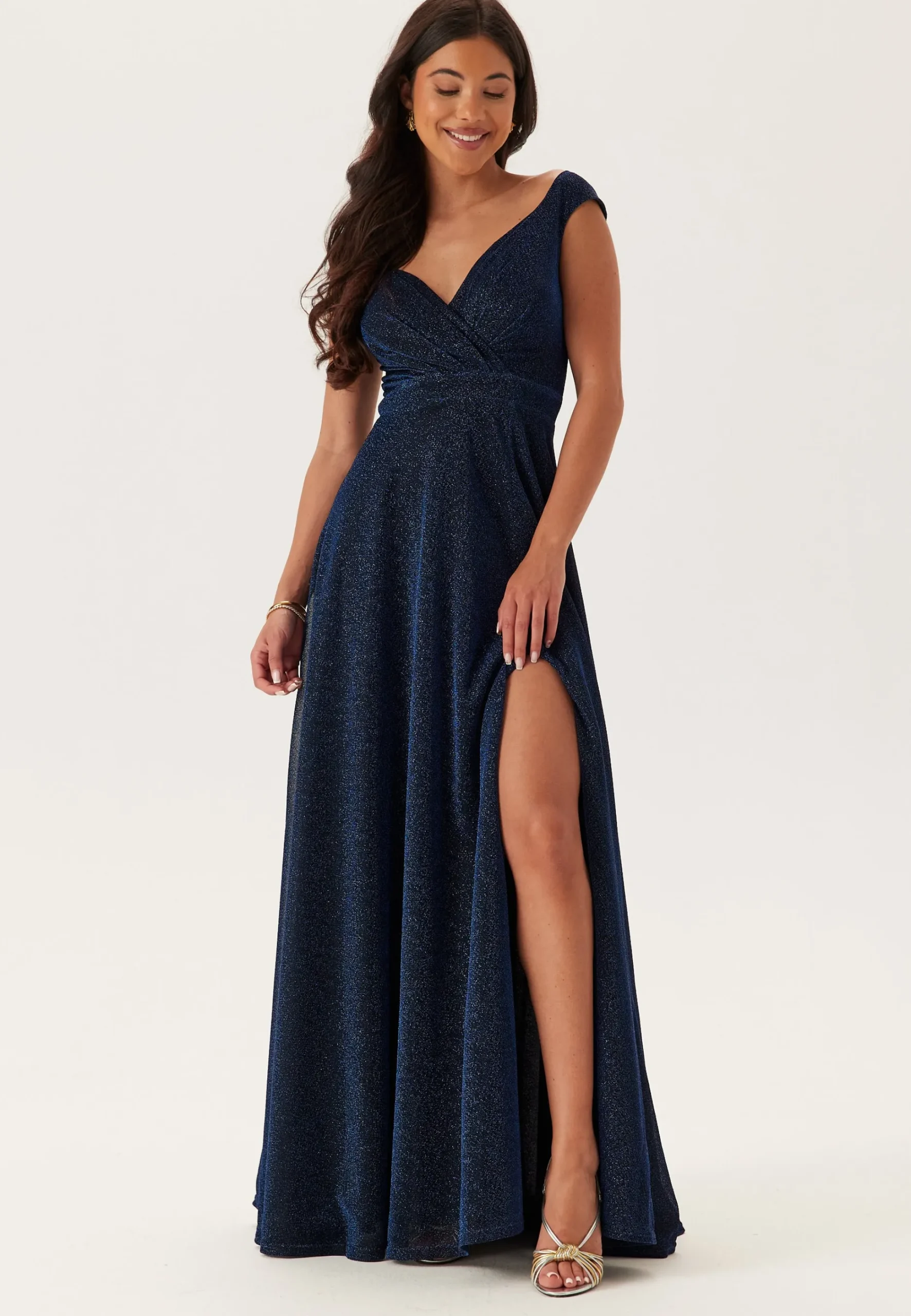 Glitter Wrap Maxi Dress