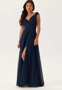 Glitter Wrap Maxi Dress