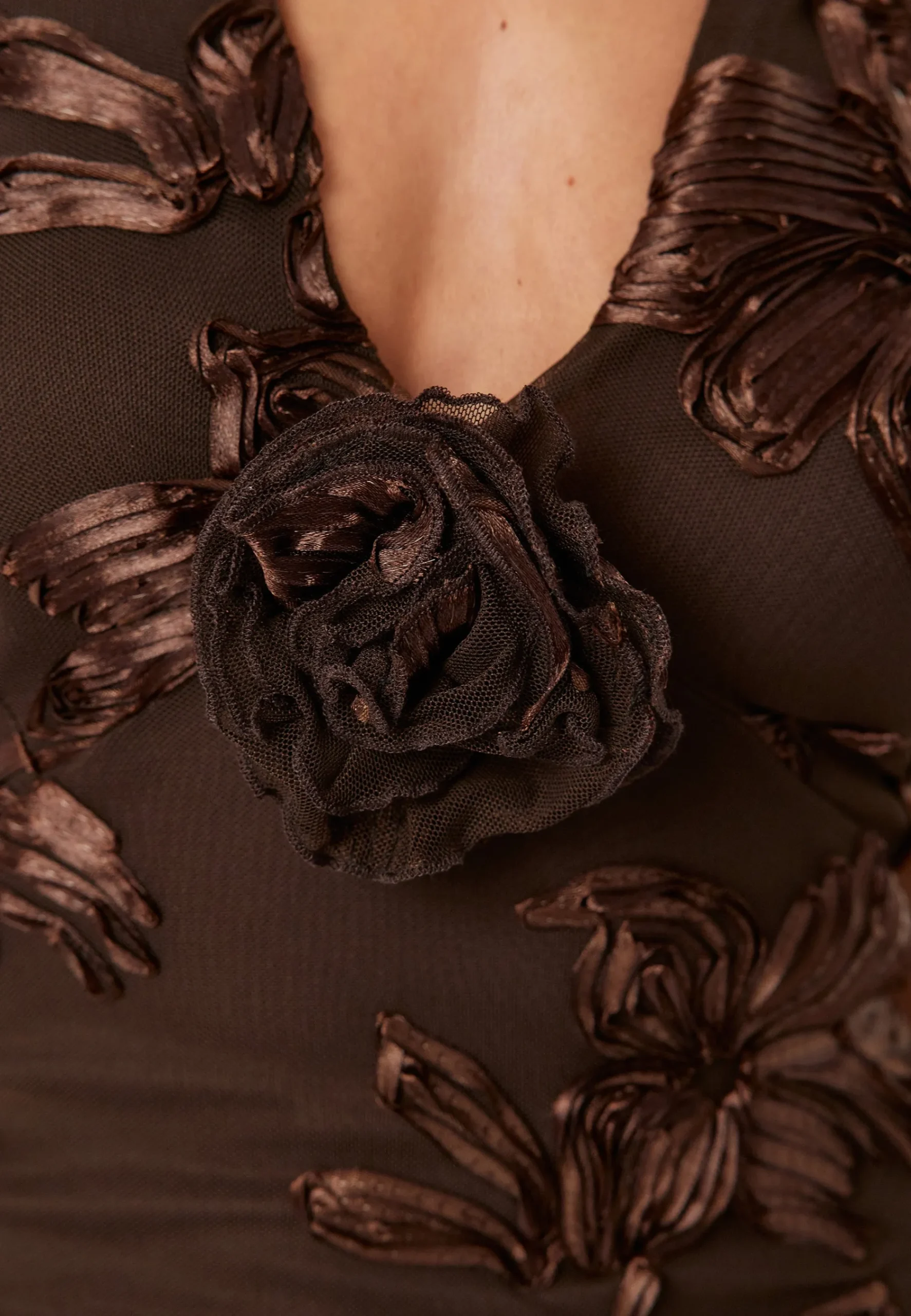 Halterneck Embroidered Gown