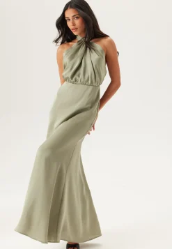 Halterneck Satin Gown