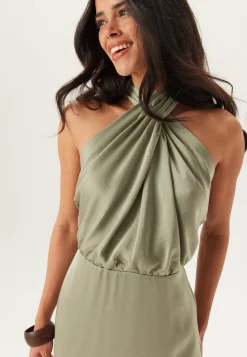 Halterneck Satin Gown