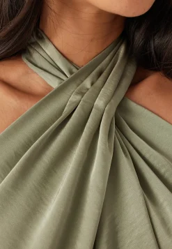 Halterneck Satin Gown