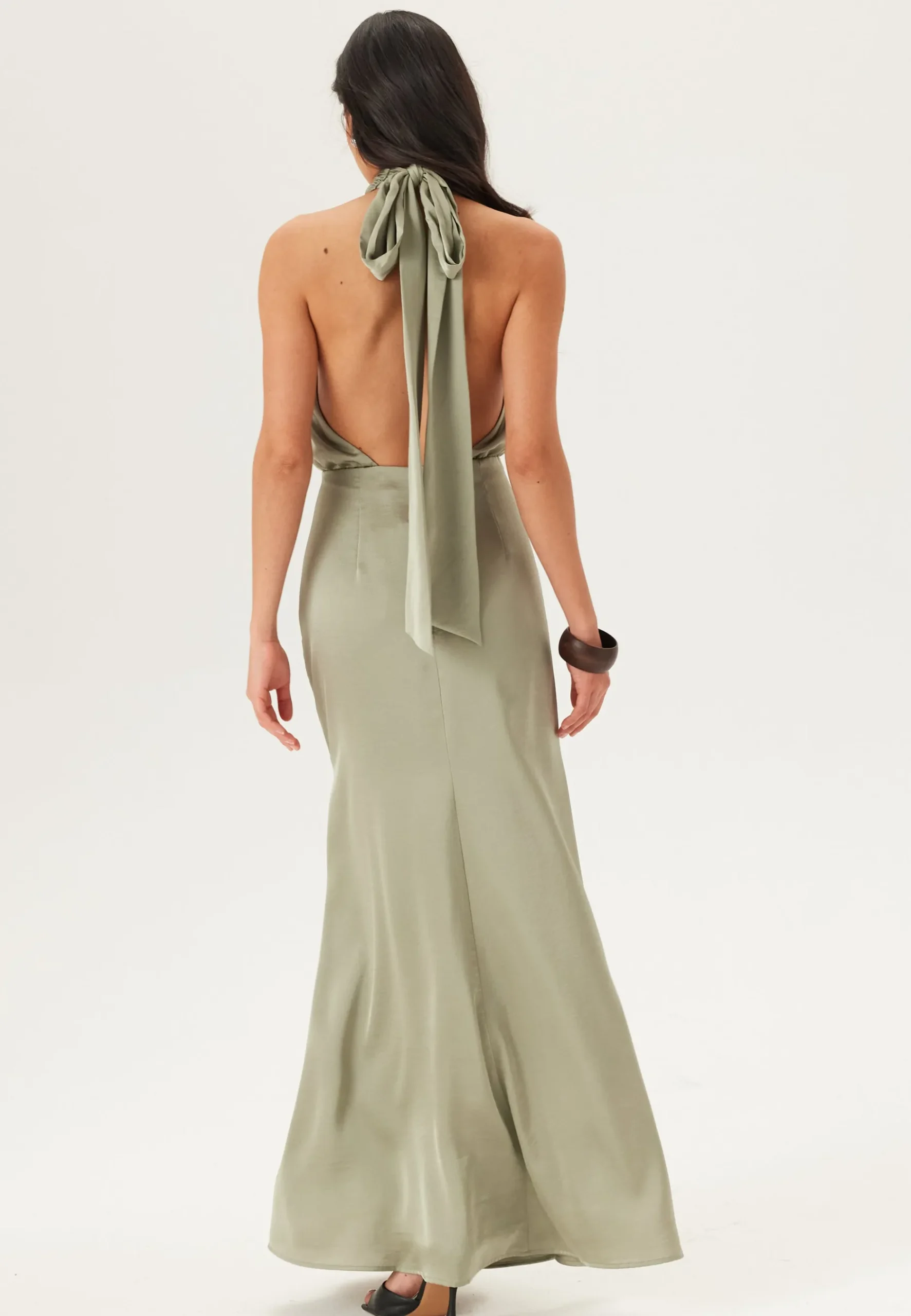Halterneck Satin Gown