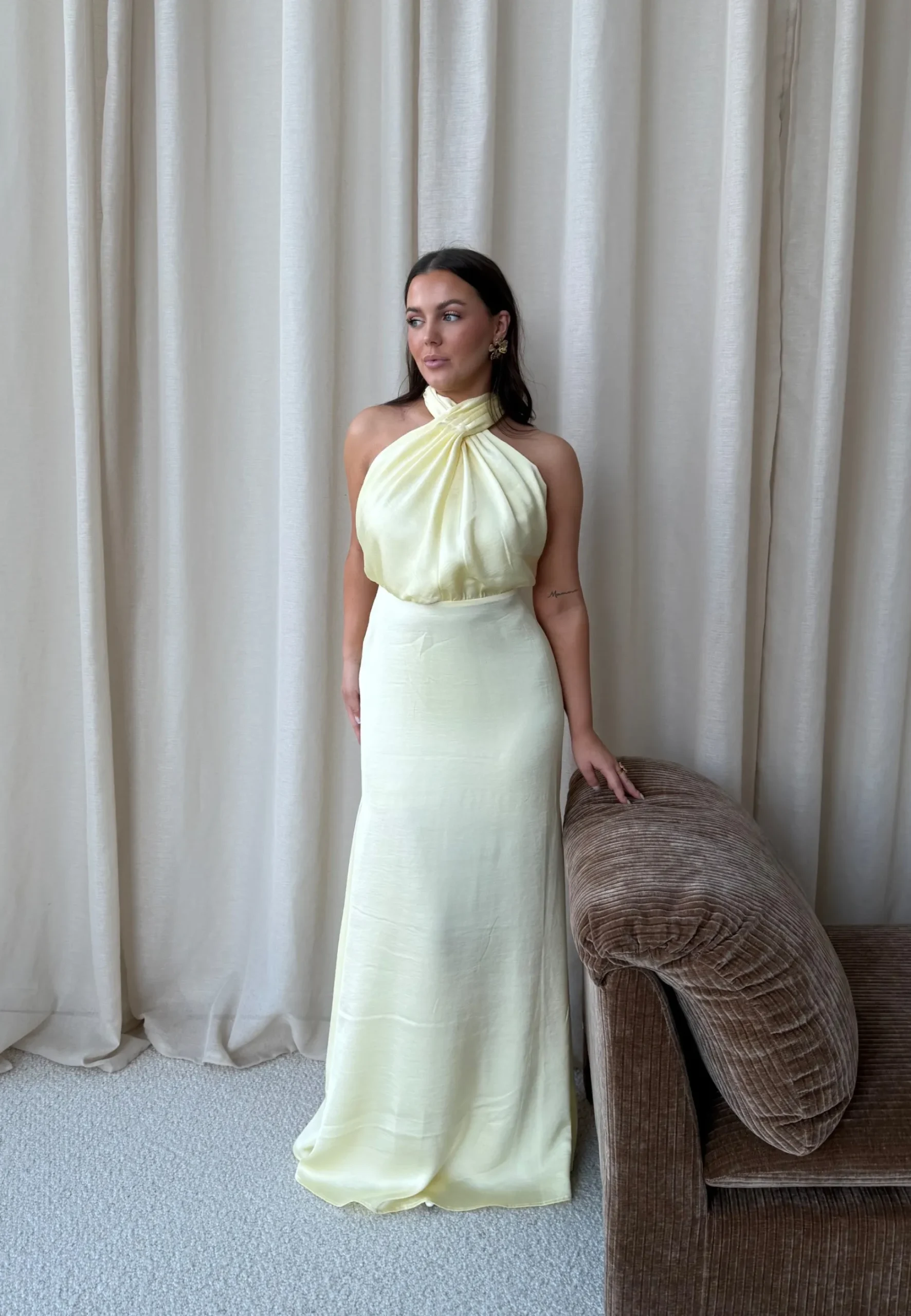 Halterneck Satin Gown