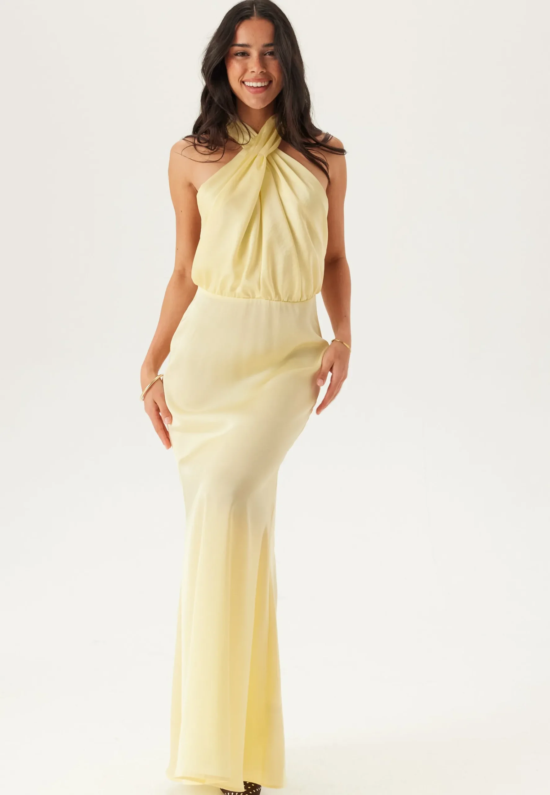 Halterneck Satin Gown