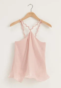 Halterneck Shimmer Flounce Top