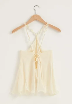Halterneck Shimmer Flounce Top