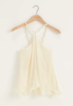 Halterneck Shimmer Flounce Top