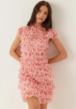 High Neck Tulle Frill Dress