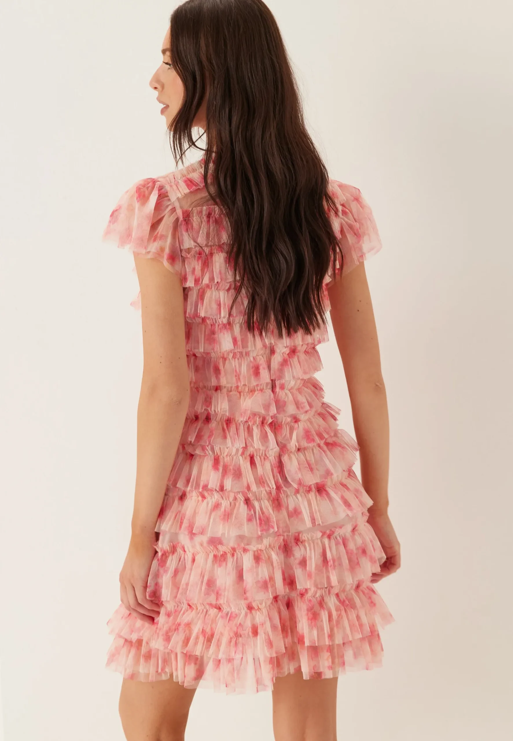 High Neck Tulle Frill Dress