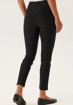 High Waist Stretchy Cropped Slit Trousers
