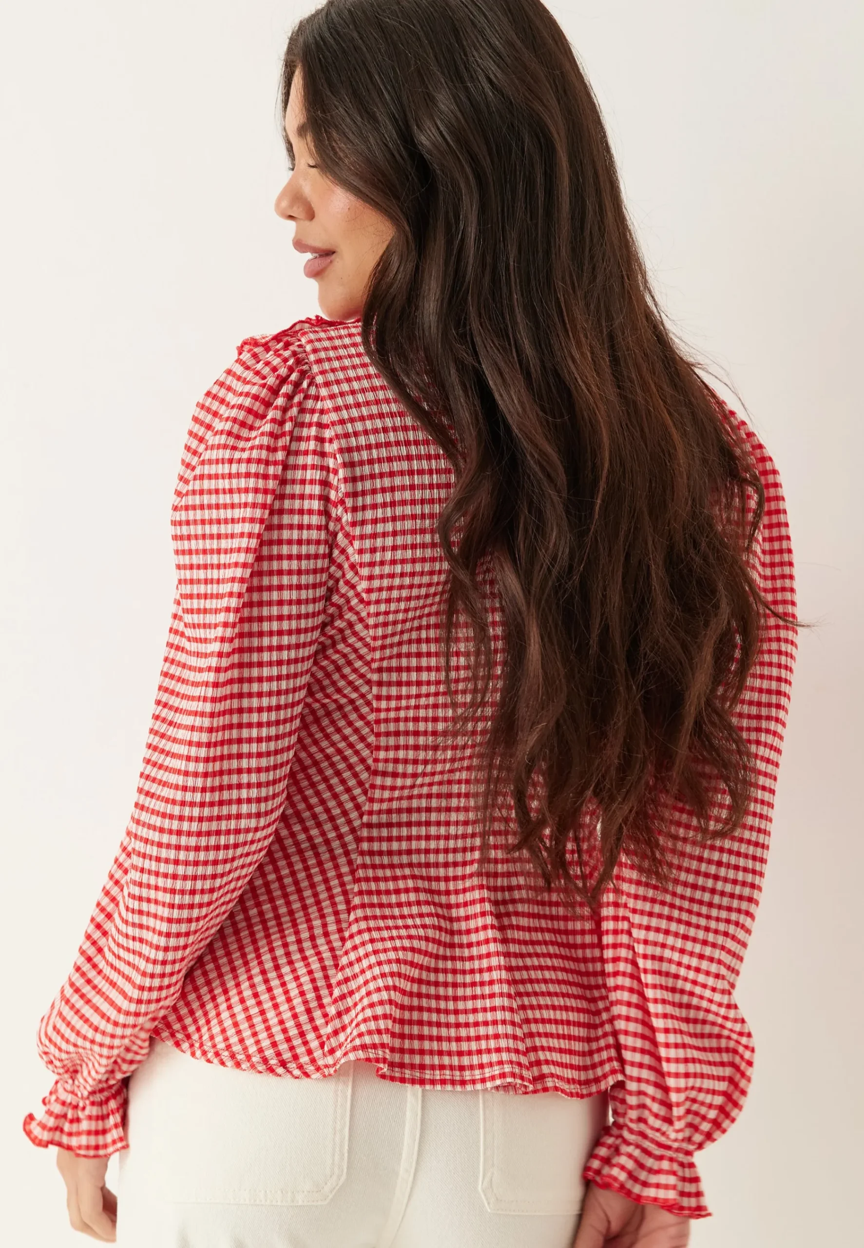 Jersey Frill Peplum Blouse