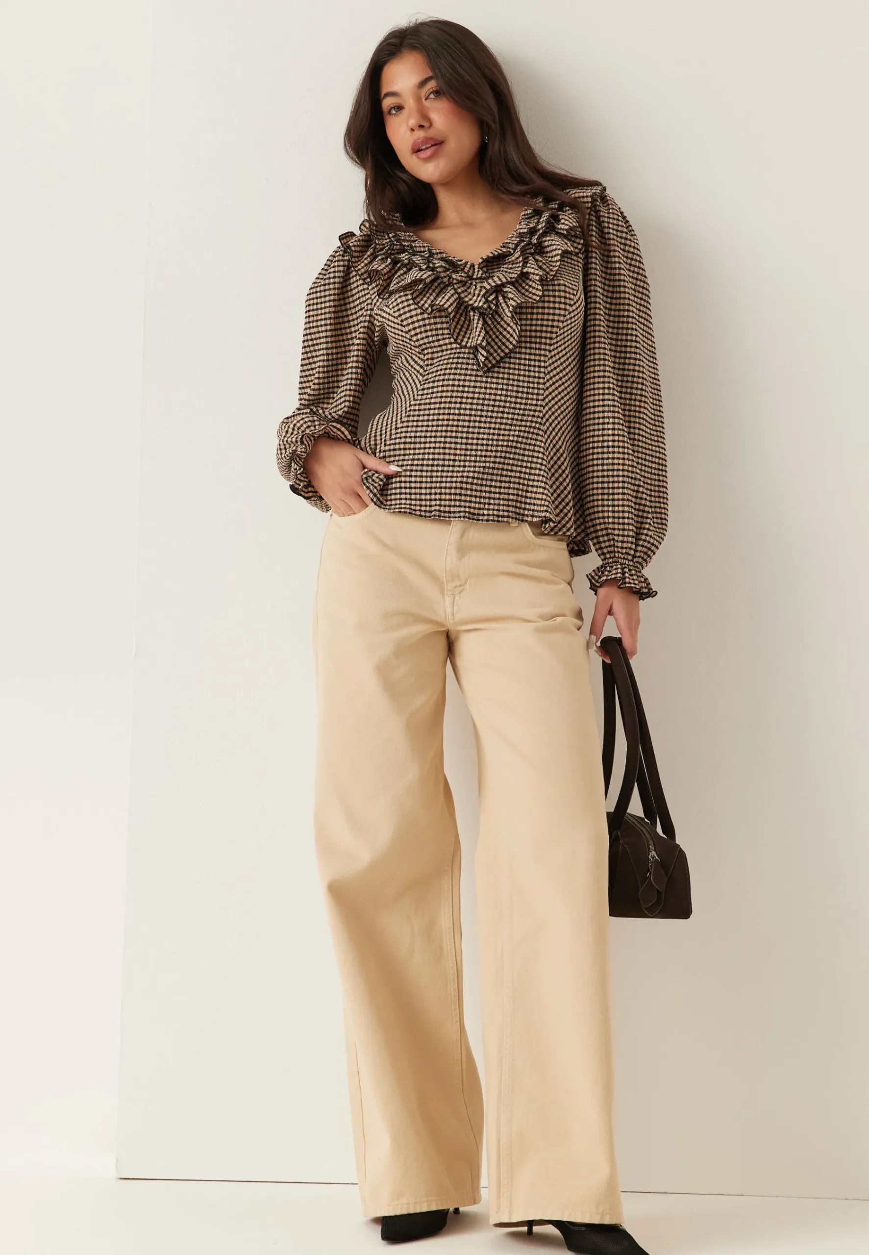 Jersey Frill Peplum Blouse