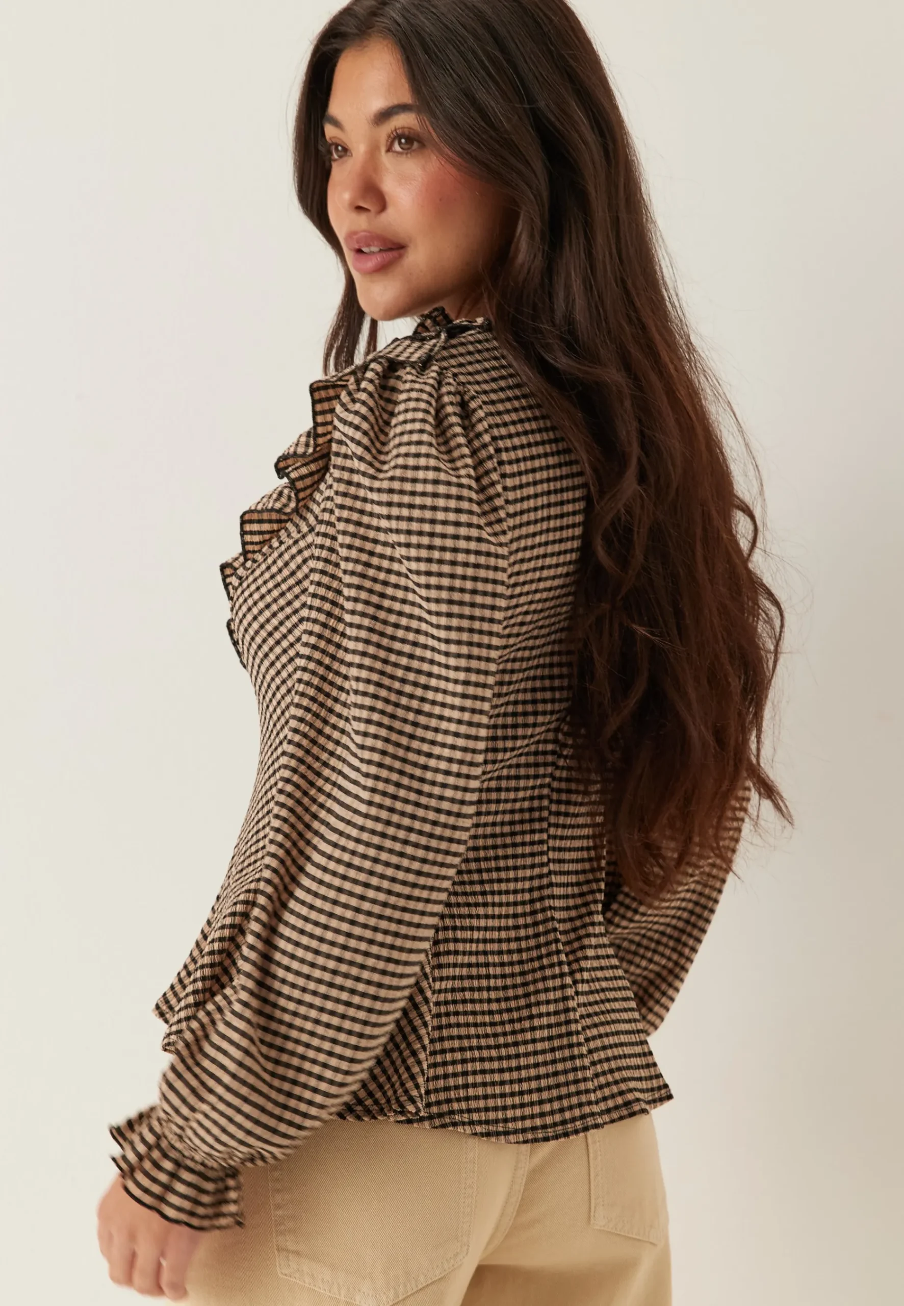 Jersey Frill Peplum Blouse