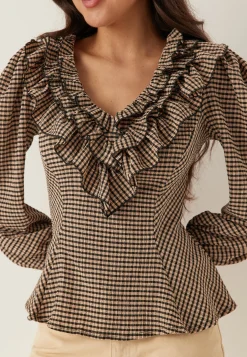 Jersey Frill Peplum Blouse