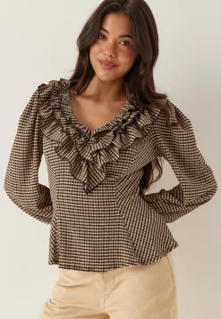 Jersey Frill Peplum Blouse