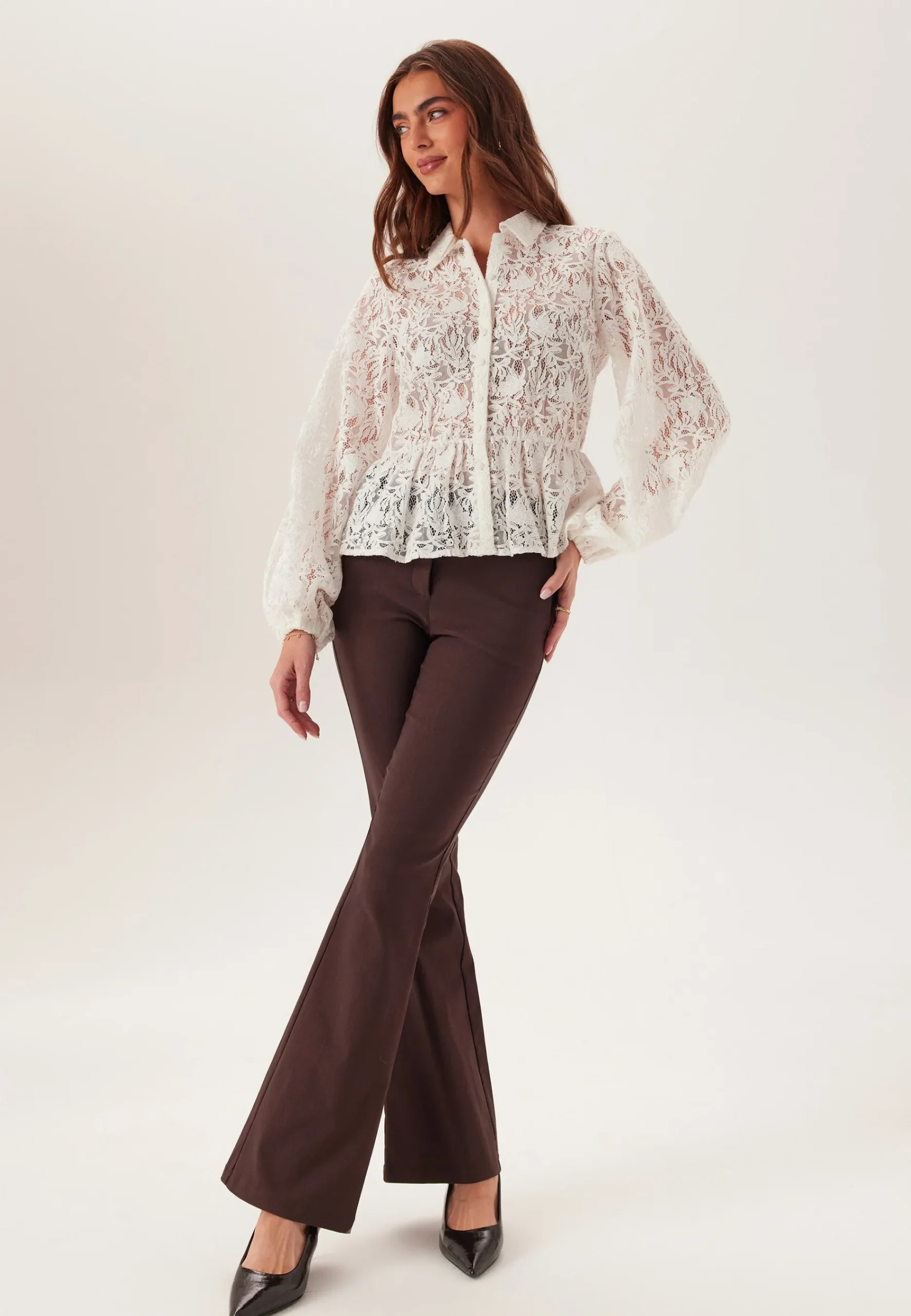 Lace Peplum Blouse