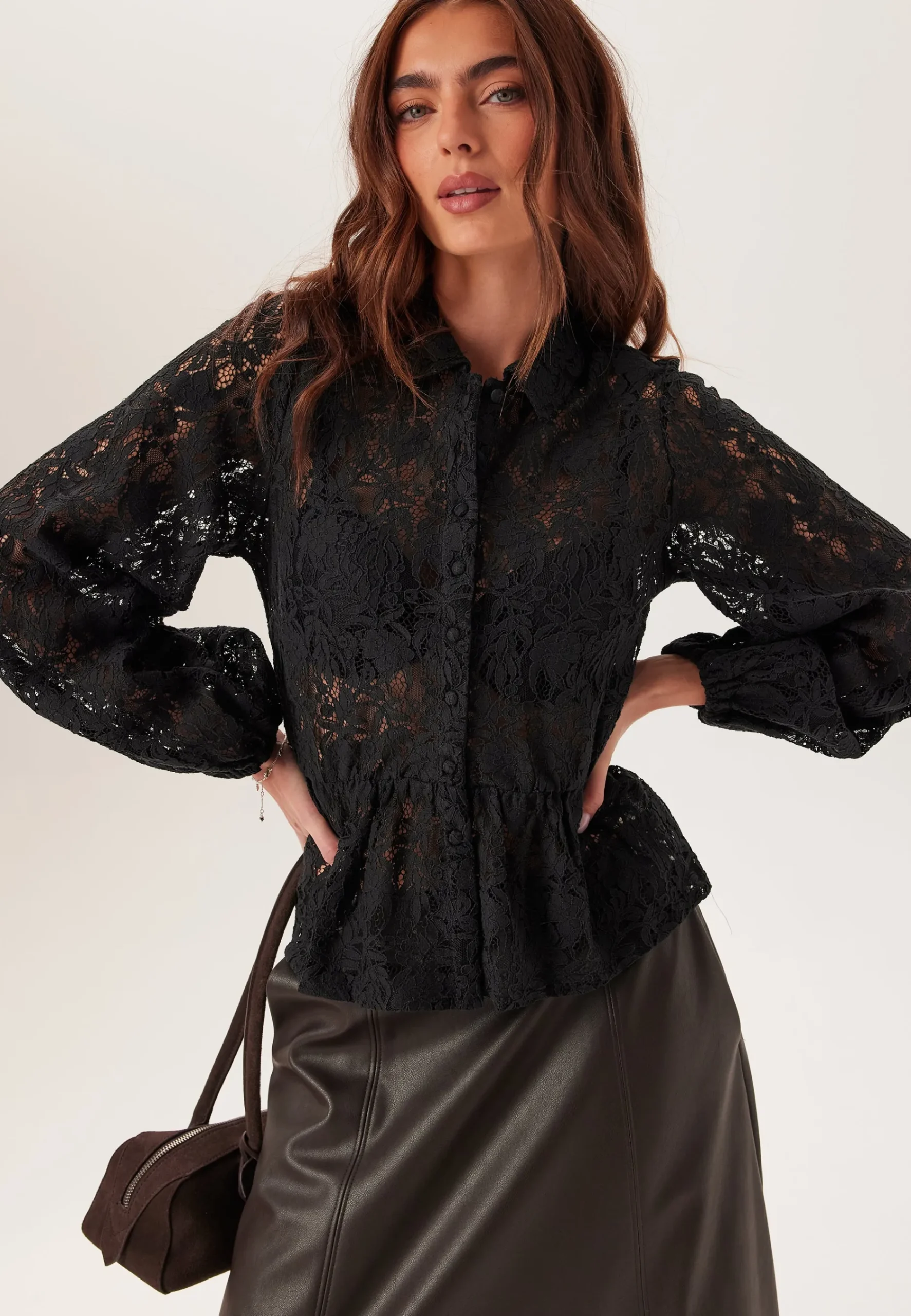 Lace Peplum Blouse