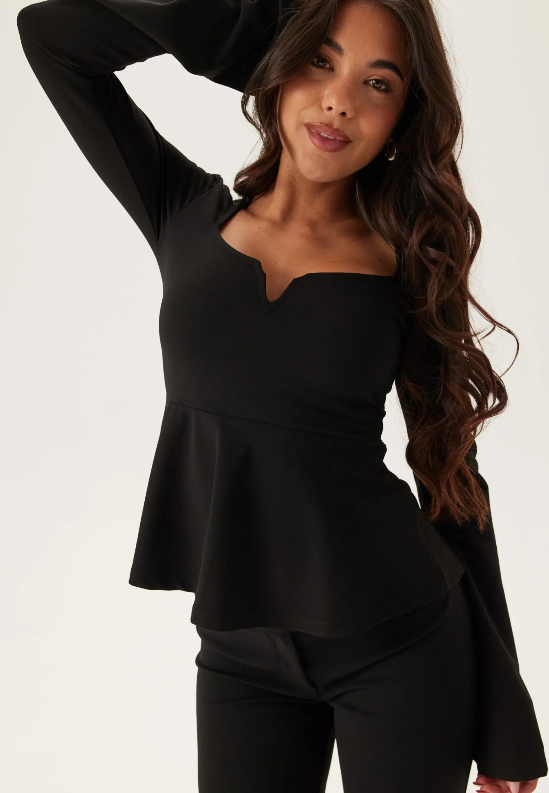 Long Sleeve Peplum Top