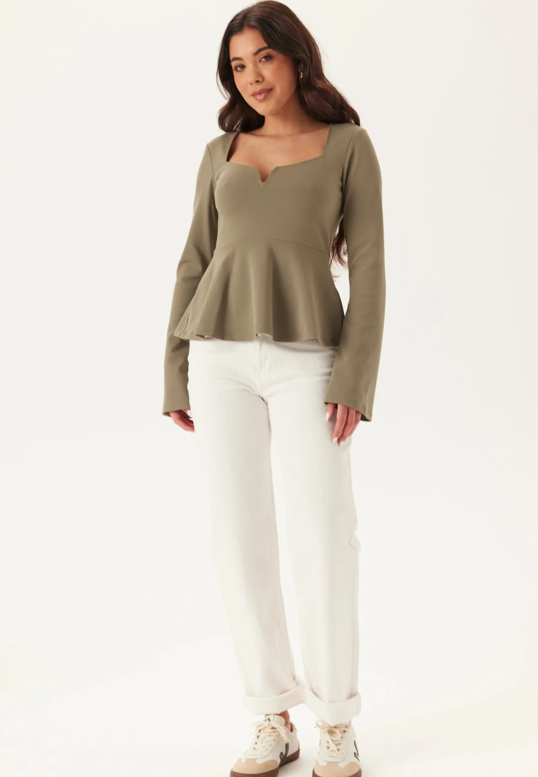 Long Sleeve Peplum Top