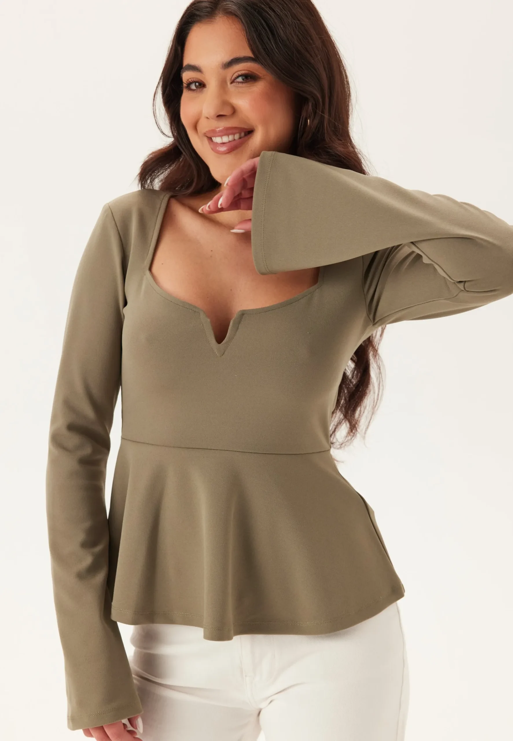 Long Sleeve Peplum Top