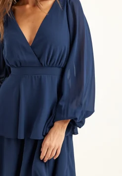 Long Sleeve Tiered Midi Dress