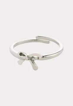 Lulu Bow Stack Ring Silver-pla