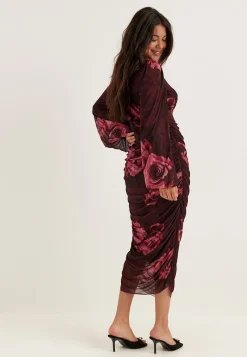 Mesh Wrap Ankle Dress
